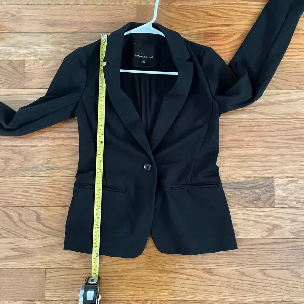 Banana Republic Womens 2 Blazer Black One Button Classic Workwear Career